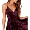 image:imageRVivimos Womens Crushed Velvet Spaghetti Straps Sexy V Neck Club Party Pleated Swing Skater DressBurgundy