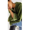 image:imageRVivimos Womens Fall Velvet Casual Jackets Bell Long Sleeve Tie Front Lace Trim Loose Vintage Kimono Cardigan Short CoatArmygreen