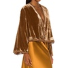 image:imageRVivimos Womens Fall Velvet Casual Jackets Bell Long Sleeve Tie Front Lace Trim Loose Vintage Kimono Cardigan Short CoatBrown
