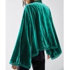 image:imageRVivimos Womens Fall Velvet Casual Jackets Bell Long Sleeve Tie Front Lace Trim Loose Vintage Kimono Cardigan Short CoatDarkgreen