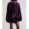 image:imageRVivimos Womens Fall Velvet Casual Jackets Bell Long Sleeve Tie Front Lace Trim Loose Vintage Kimono Cardigan Short CoatDarkpurple