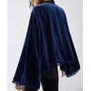 image:imageRVivimos Womens Fall Velvet Casual Jackets Bell Long Sleeve Tie Front Lace Trim Loose Vintage Kimono Cardigan Short CoatNavy Blue