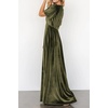 image:imageRVivimos Womens Fall Velvet Maxi Dress 2026 Short Sleeve V Neck Elegant Vintage Flowy Long DressesArmy Green