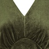 image:imageRVivimos Womens Fall Velvet Maxi Dress 2026 Short Sleeve V Neck Elegant Vintage Flowy Long DressesArmy Green