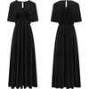 image:imageRVivimos Womens Fall Velvet Maxi Dress 2026 Short Sleeve V Neck Elegant Vintage Flowy Long DressesBlack
