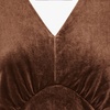 image:imageRVivimos Womens Fall Velvet Maxi Dress 2026 Short Sleeve V Neck Elegant Vintage Flowy Long DressesBrown