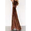 image:imageRVivimos Womens Fall Velvet Maxi Dress 2026 Short Sleeve V Neck Elegant Vintage Flowy Long DressesBrown