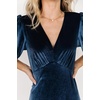 image:imageRVivimos Womens Fall Velvet Maxi Dress 2026 Short Sleeve V Neck Elegant Vintage Flowy Long DressesDark Blue
