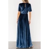 image:imageRVivimos Womens Fall Velvet Maxi Dress 2026 Short Sleeve V Neck Elegant Vintage Flowy Long DressesDark Blue