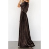 image:imageRVivimos Womens Fall Velvet Maxi Dress 2026 Short Sleeve V Neck Elegant Vintage Flowy Long DressesDark Brown