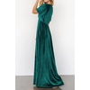image:imageRVivimos Womens Fall Velvet Maxi Dress 2026 Short Sleeve V Neck Elegant Vintage Flowy Long DressesDark Green