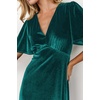 image:imageRVivimos Womens Fall Velvet Maxi Dress 2026 Short Sleeve V Neck Elegant Vintage Flowy Long DressesDark Green