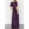 image:imageRVivimos Womens Fall Velvet Maxi Dress 2026 Short Sleeve V Neck Elegant Vintage Flowy Long DressesDark Purple