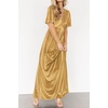 image:imageRVivimos Womens Fall Velvet Maxi Dress 2026 Short Sleeve V Neck Elegant Vintage Flowy Long DressesGold