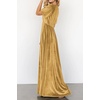 image:imageRVivimos Womens Fall Velvet Maxi Dress 2026 Short Sleeve V Neck Elegant Vintage Flowy Long DressesGold