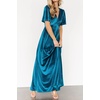 image:imageRVivimos Womens Fall Velvet Maxi Dress 2026 Short Sleeve V Neck Elegant Vintage Flowy Long DressesTeal