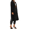 image:imageRVivimos Womens Long Cardigans Fall Velvet Long Sleeve Open Front Side Slit Loose Casual Jackets Duster Coat with PocketsBlack