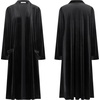 image:imageRVivimos Womens Long Cardigans Fall Velvet Long Sleeve Open Front Side Slit Loose Casual Jackets Duster Coat with PocketsBlack