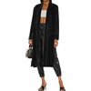 image:imageRVivimos Womens Long Cardigans Fall Velvet Long Sleeve Open Front Side Slit Loose Casual Jackets Duster Coat with PocketsBlack