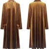 image:imageRVivimos Womens Long Cardigans Fall Velvet Long Sleeve Open Front Side Slit Loose Casual Jackets Duster Coat with PocketsBrown