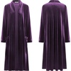 image:imageRVivimos Womens Long Cardigans Fall Velvet Long Sleeve Open Front Side Slit Loose Casual Jackets Duster Coat with PocketsDark Purple