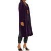 image:imageRVivimos Womens Long Cardigans Fall Velvet Long Sleeve Open Front Side Slit Loose Casual Jackets Duster Coat with PocketsDark Purple