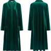 image:imageRVivimos Womens Long Cardigans Fall Velvet Long Sleeve Open Front Side Slit Loose Casual Jackets Duster Coat with PocketsDarkgreen