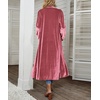 image:imageRVivimos Womens Long Cardigans Fall Velvet Long Sleeve Open Front Side Slit Loose Casual Jackets Duster Coat with PocketsPink