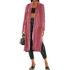 image:imageRVivimos Womens Long Cardigans Fall Velvet Long Sleeve Open Front Side Slit Loose Casual Jackets Duster Coat with PocketsPink