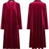 image:imageRVivimos Womens Long Cardigans Fall Velvet Long Sleeve Open Front Side Slit Loose Casual Jackets Duster Coat with PocketsWinered