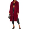 image:imageRVivimos Womens Long Cardigans Fall Velvet Long Sleeve Open Front Side Slit Loose Casual Jackets Duster Coat with PocketsWinered