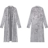 image:imageRVivimos Womens Long Sleeves Casual Velvet Jacket Open Front Cardigan Coat OuterwearSilver