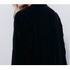 image:imageRVivimos Womens Ruffled Asymmetric Long Velvet Blazers Coat Casual JacketsBlack
