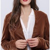 image:imageRVivimos Womens Ruffled Asymmetric Long Velvet Blazers Coat Casual JacketsBrown