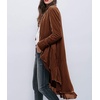 image:imageRVivimos Womens Ruffled Asymmetric Long Velvet Blazers Coat Casual JacketsBrown