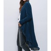 image:imageRVivimos Womens Ruffled Asymmetric Long Velvet Blazers Coat Casual JacketsDark Blue