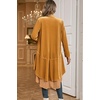 image:imageRVivimos Womens Ruffled Asymmetric Long Velvet Blazers Coat Casual JacketsGolden