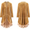 image:imageRVivimos Womens Ruffled Asymmetric Long Velvet Blazers Coat Casual JacketsGolden