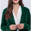 image:imageRVivimos Womens Ruffled Asymmetric Long Velvet Blazers Coat Casual JacketsGreen
