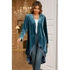image:imageRVivimos Womens Ruffled Asymmetric Long Velvet Blazers Coat Casual JacketsHaze Blue