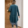 image:imageRVivimos Womens Ruffled Asymmetric Long Velvet Blazers Coat Casual JacketsHaze Blue