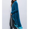 image:imageRVivimos Womens Ruffled Asymmetric Long Velvet Blazers Coat Casual JacketsLakeblue
