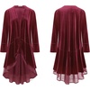 image:imageRVivimos Womens Ruffled Asymmetric Long Velvet Blazers Coat Casual JacketsMulberry
