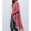 image:imageRVivimos Womens Ruffled Asymmetric Long Velvet Blazers Coat Casual JacketsPeachblow