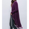 image:imageRVivimos Womens Ruffled Asymmetric Long Velvet Blazers Coat Casual JacketsPurple