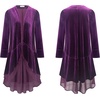 image:imageRVivimos Womens Ruffled Asymmetric Long Velvet Blazers Coat Casual JacketsPurple