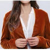 image:imageRVivimos Womens Ruffled Asymmetric Long Velvet Blazers Coat Casual JacketsRust Brown