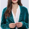 image:imageRVivimos Womens Ruffled Asymmetric Long Velvet Blazers Coat Casual JacketsSea Blue