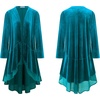 image:imageRVivimos Womens Ruffled Asymmetric Long Velvet Blazers Coat Casual JacketsSea Blue