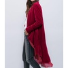 image:imageRVivimos Womens Ruffled Asymmetric Long Velvet Blazers Coat Casual JacketsWine Red